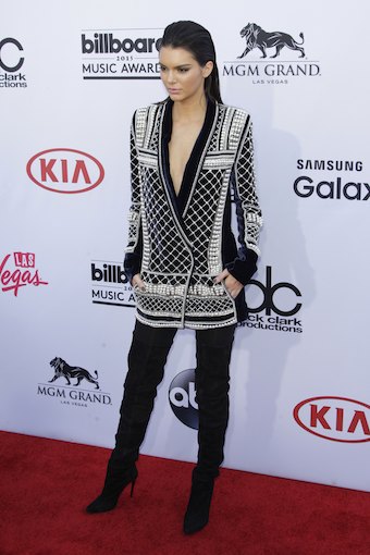 Kendall Jenner Wearing an Embroidered Jacket & Skinny Jeans