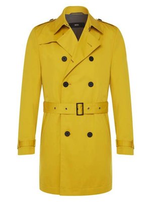 Hugo Boss Yellow Men's Trench Coat