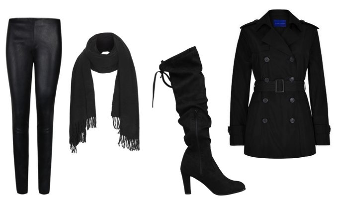 Leggings and Knee High Boots Outfit Idea