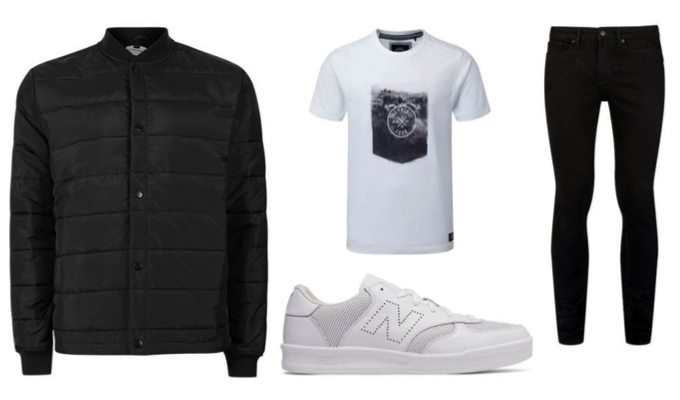 Men's Black Puffer Jacket Casual Outfit