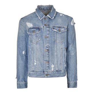 Men's Distressed Denim Jacket