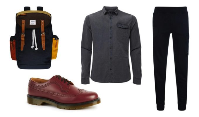 Men's Tapered Joggers & Brogues Outfit Idea
