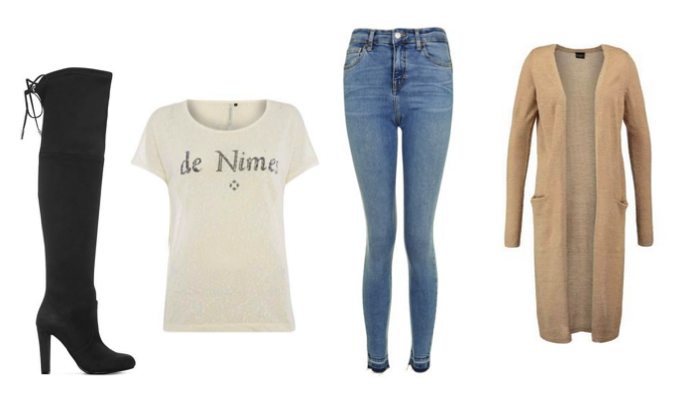 Over The Knee Boots with Jeans Outfit