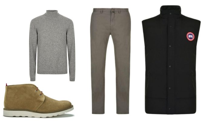 Men's Gilet & Chukka Boots Outfit Idea