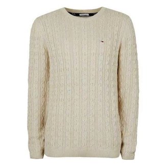 Men's Beige Cable Knit Jumper