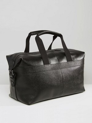 Mens Ted Baker Black Leather Holdall