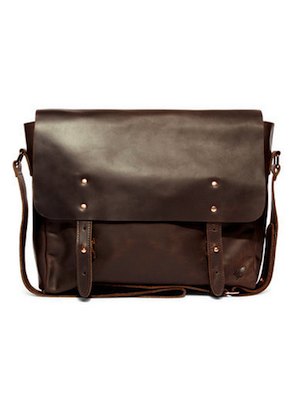 Mens Lyle & Scott Leather Messenger Bag