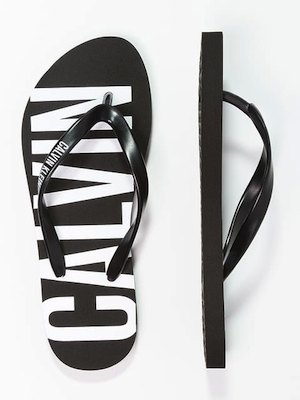 Womens Calvin Klein Intense Logo Flip Flops
