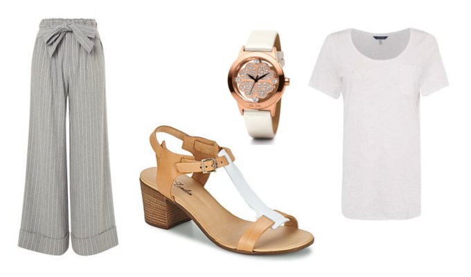 Women's Casual Wide Leg Trousers Outfit Idea