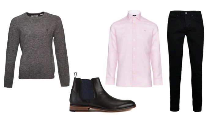 Men's Date Night Black Jeans Outfit Idea