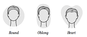 Round, Oblong and Heart Face Shapes