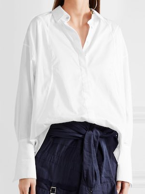 Topshop Unique Spiral Cotton Poplin Shirt