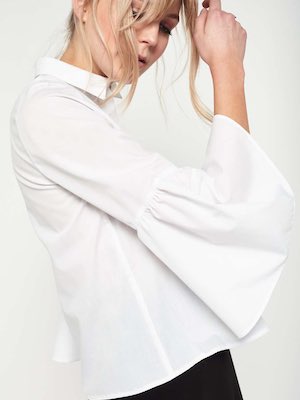 Miss Selfridge Flute Sleeve Poplin Shirt