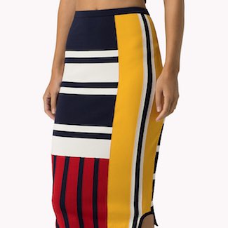 Viscose Patchwork Pencil Skirt Gigi Hadid