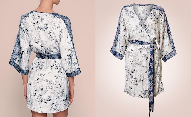 Rosie Satin Floral Print Dressing Gown