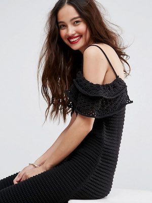 ASOS Black Crochet Dress