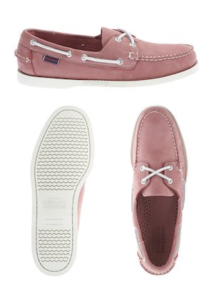 Mens Sebago Nubuck Pink Docksides