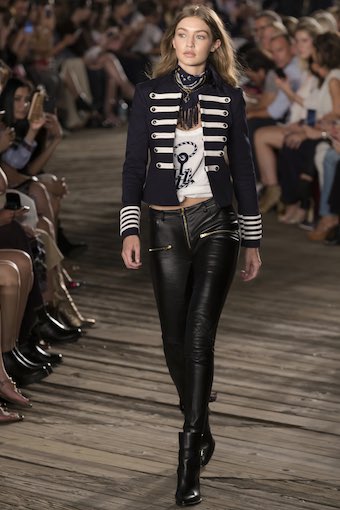 Gigi Hadid Wearing Leather Trousers