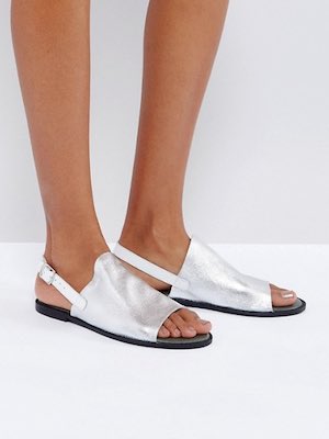 Vero Moda Metallic Leather Sandals