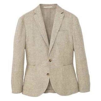 Mens Beige Linen Blazer