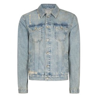 Men's Distressed Denim Jacket
