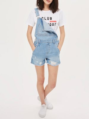 Topshop Boyfriend Short Dungarees
