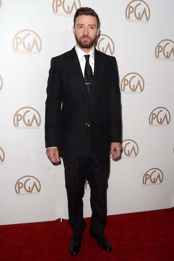 Justin Timberlake Wearing Black Tailored Suit