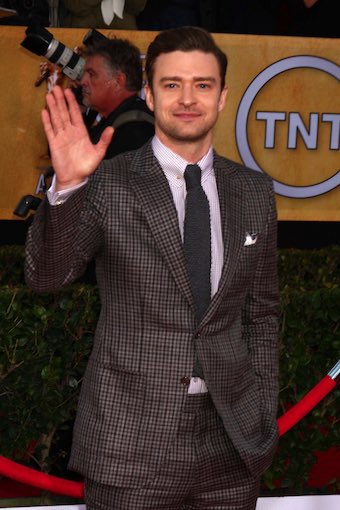 Justin Timberlake Wearing Check Suit