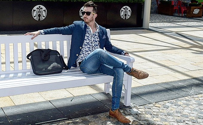 Frank Cronin Blue Blazer and Jeans Outfit