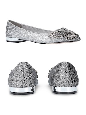 Miss KG Silver Toe Embellished Pumps