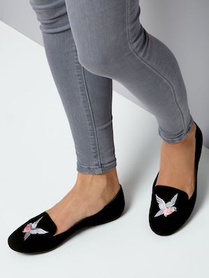 New Look Embroidered Slipper Shoes
