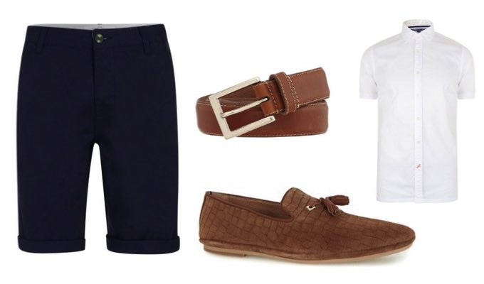 Men's Smart BBQ Outfit with Chino Shorts, Loafers and a White Shirt