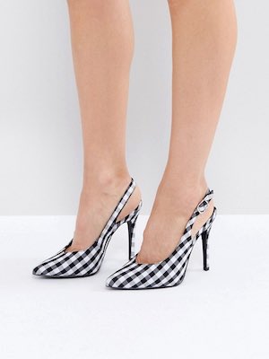 New Look Gingham Slingback Heels