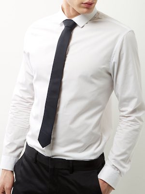 Men's Black Tie and White Shirt