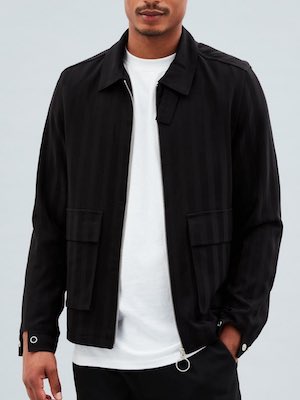 Mennace Black Harrington Jacket