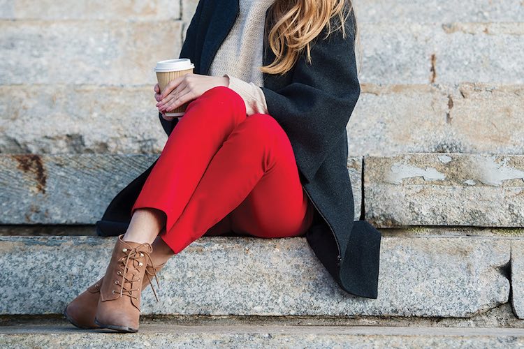 How to Wear: Red Trousers in Autumn