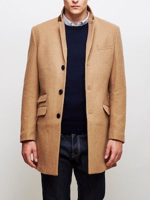 Men's Camel Farah Overcoat