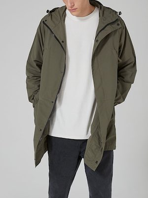 Men's Topman LTD Khaki Serge Parka