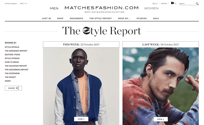 Matches Fashion Style Report Blog