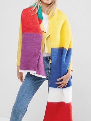 Women's ASOS Oversized Woven Stripe Scarf