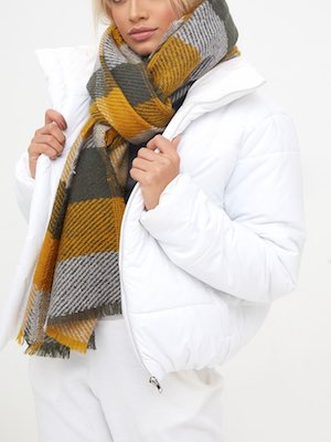 Pretty Little Thing Mustard Chunky Scarf