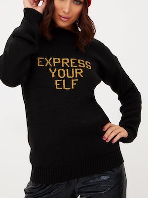 Pretty Little Thing Express Your Elf Jumper