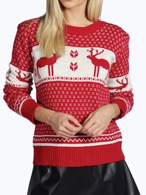 Women's Boohoo Reindeer Christmas Jumper