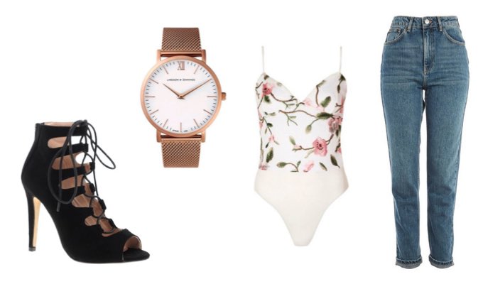 Women's Bodysuit and High Waisted Jeans Outfit