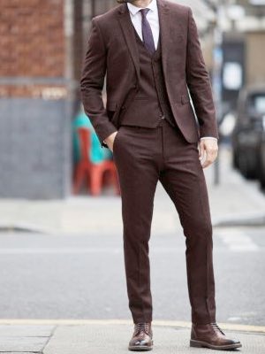 Men's Next Burgundy Nep Suit