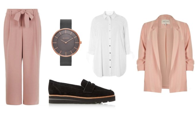 Women's Pastel Pink Culottes Trouser Suit Outfit