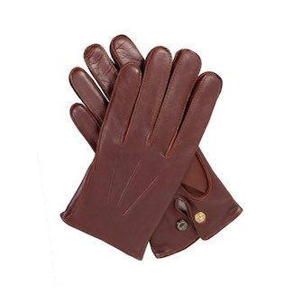 Men's Brown Leather Dents Gloves