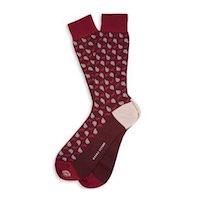 Men's Burgundy Printed Socks