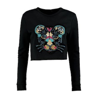 Boohoo Tiger Sequin Top