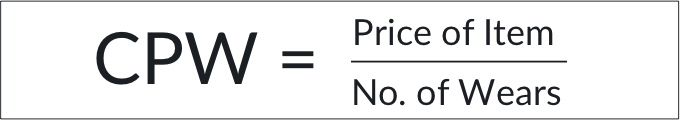 Cost Per Wear Formula